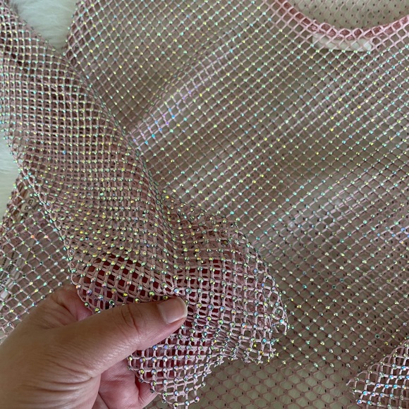 Pink sparkle fishnet free people top - Picture 8 of 8